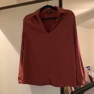 Lulus Rusty Rose Button Down Top